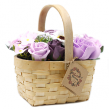 Large Lilac Bouquet in Wicker Basket